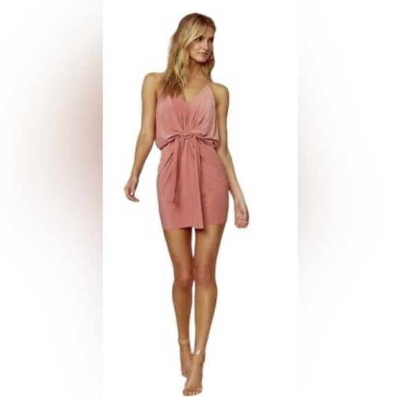 MISA Los Angeles NWT Domino Mini Dress in Apricot - Picture 4 of 10